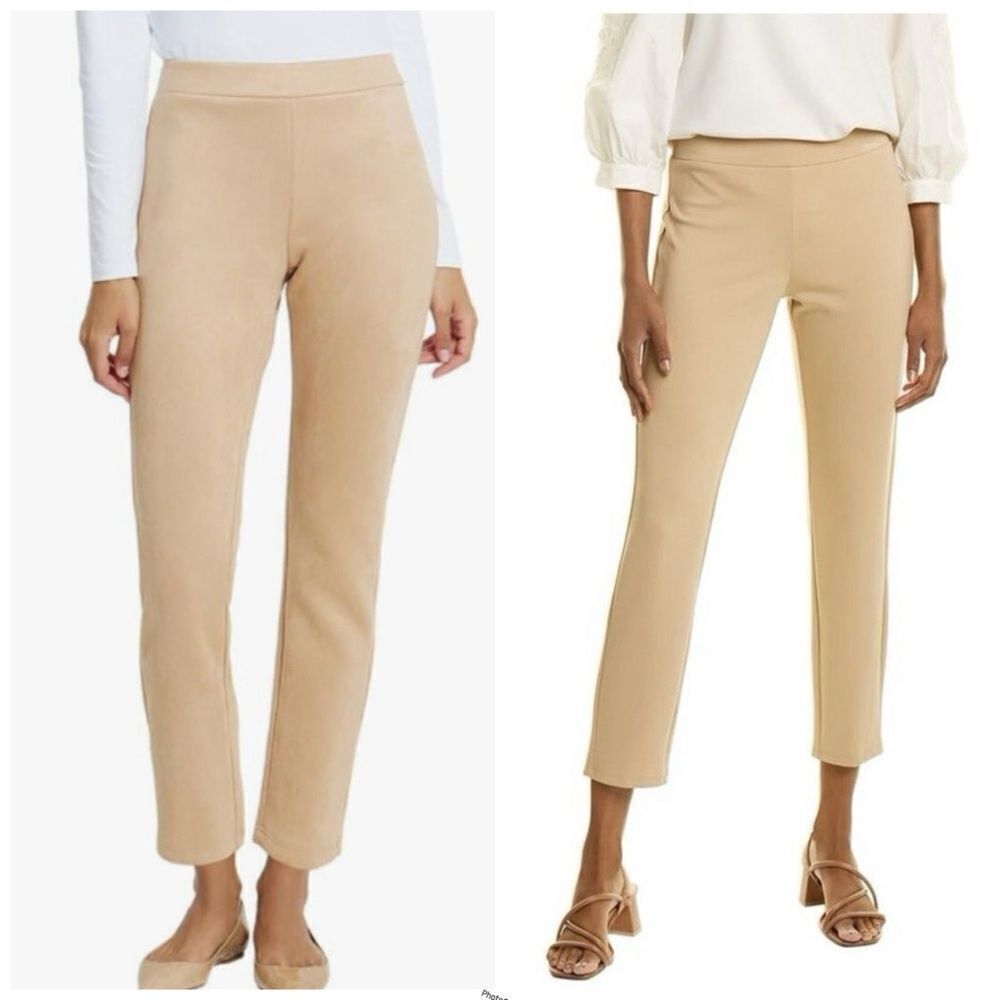 Jude Connally Tan Olivia Faux Suede Leather Camel Ankle Pants
